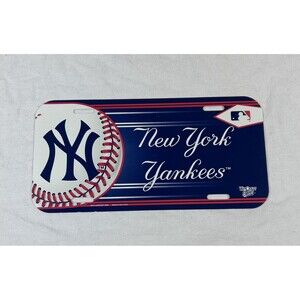 New York Yankees MLB License Plate 2006 Wincraft Sports Cursive Script Font